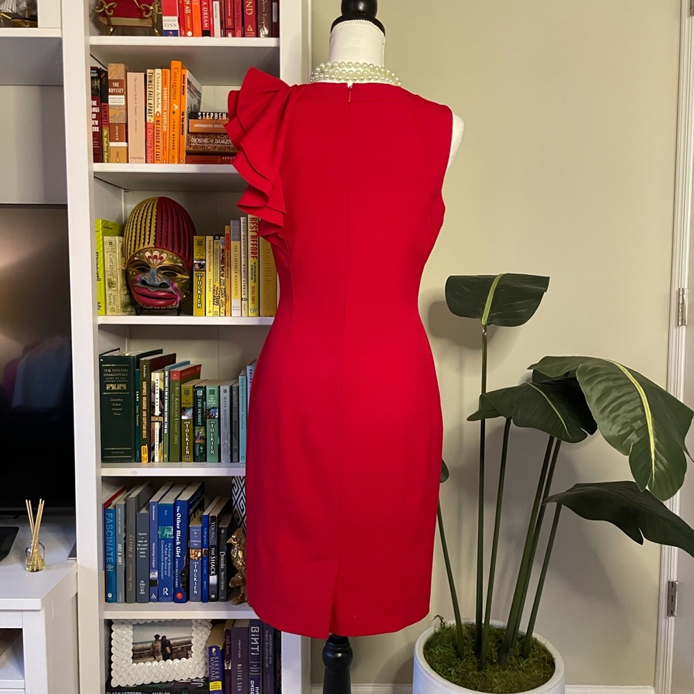 Calvin Klein Ruffle Shoulder Dress - Picture 3 of 4